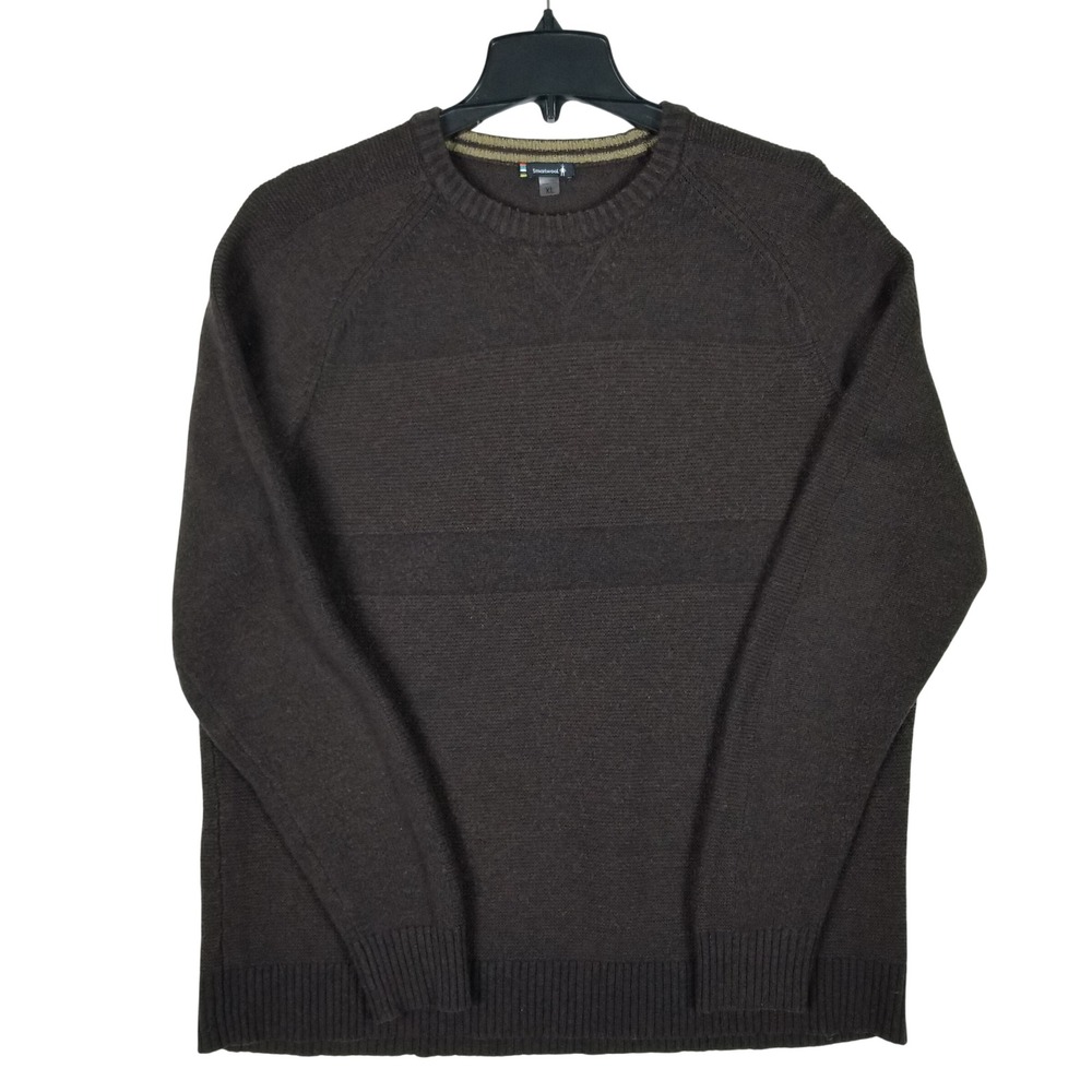 Smartwool‎ Sweater Men XL Brown Merino Wool Blend Textured Crewneck Pullover
